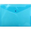 Папка-конверт пластиковая на кнопке inФормат, толщина пластика 0,18 мм, прозрачная синяя